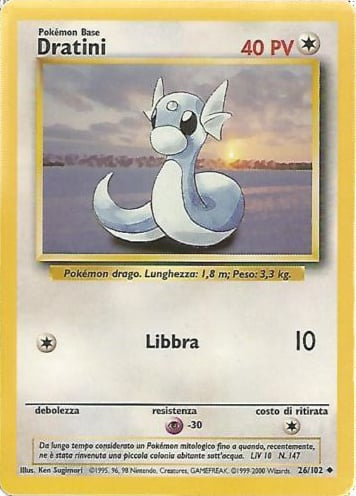 Dratini 026/102 — Base Set (Italian Pokémon TCG card)