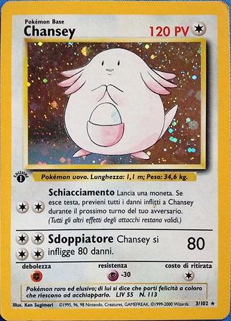 Chansey 003/102 — Base Set (Italian Pokémon TCG card)