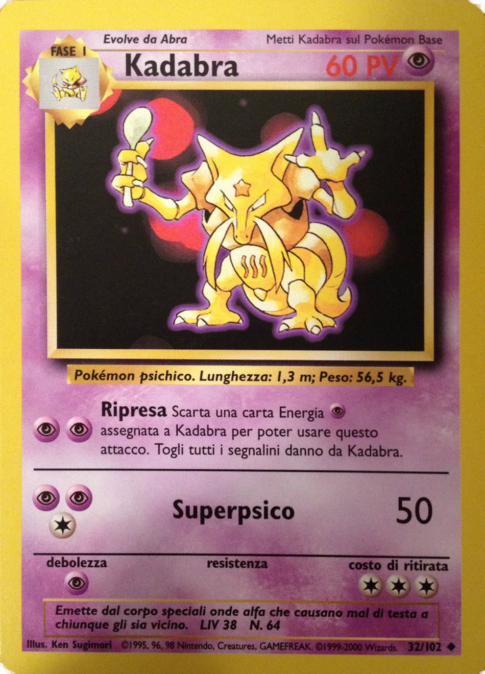 Kadabra 032/102 — Base Set (Italian Pokémon TCG card)