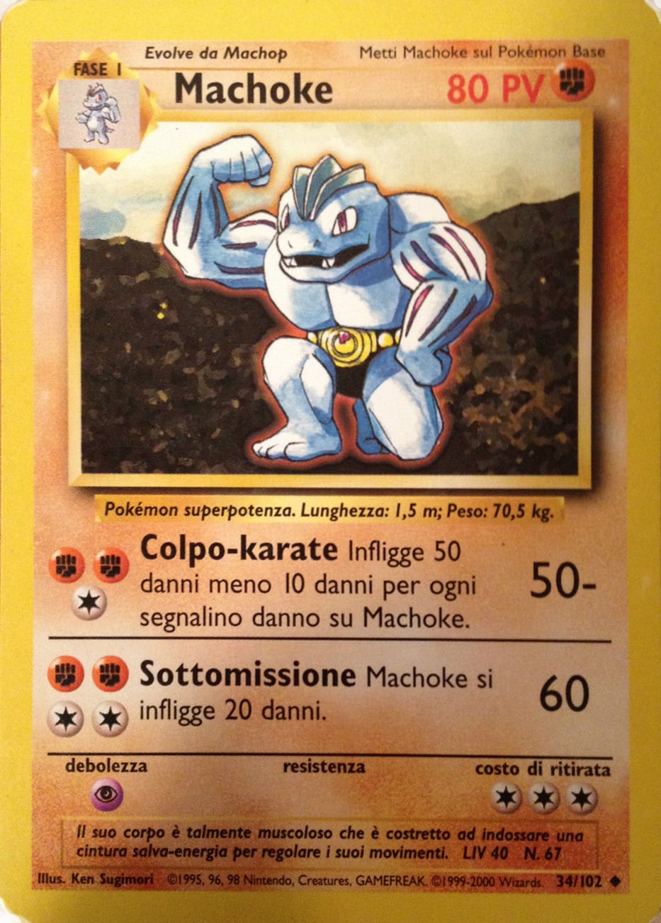 Machoke 034/102 — Base Set (Italian Pokémon TCG card)