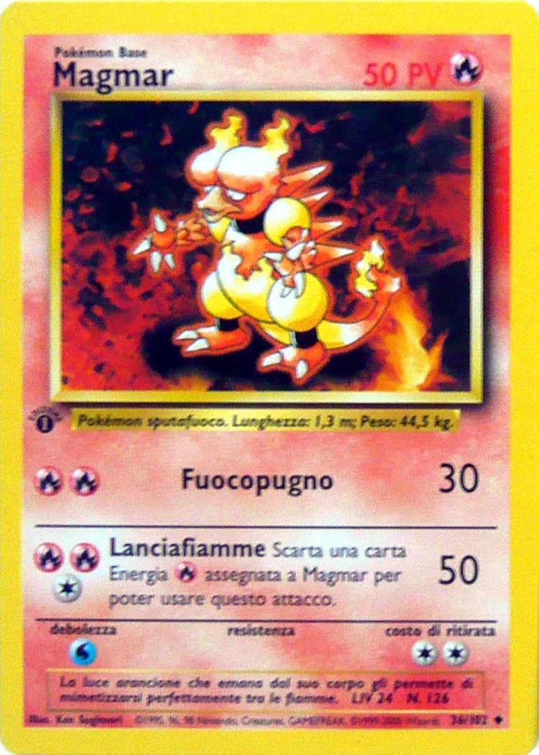 Magmar 036/102 — Base Set (Italian Pokémon TCG card)