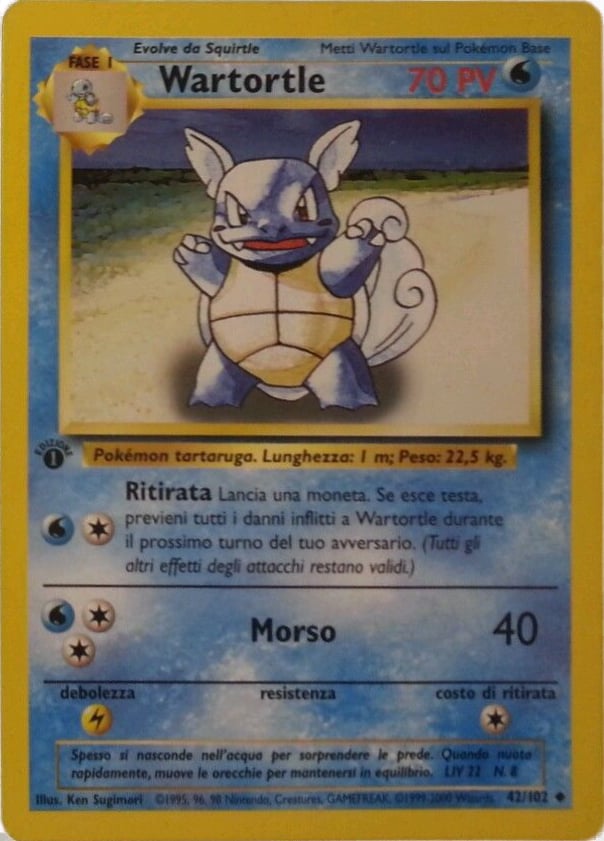 Wartortle 042/102 — Base Set (Italian Pokémon TCG card)