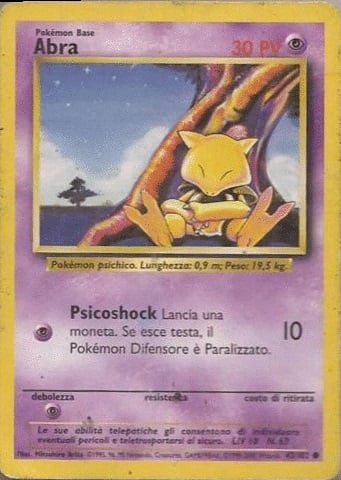 Abra 043/102 — Base Set (Italian Pokémon TCG card)