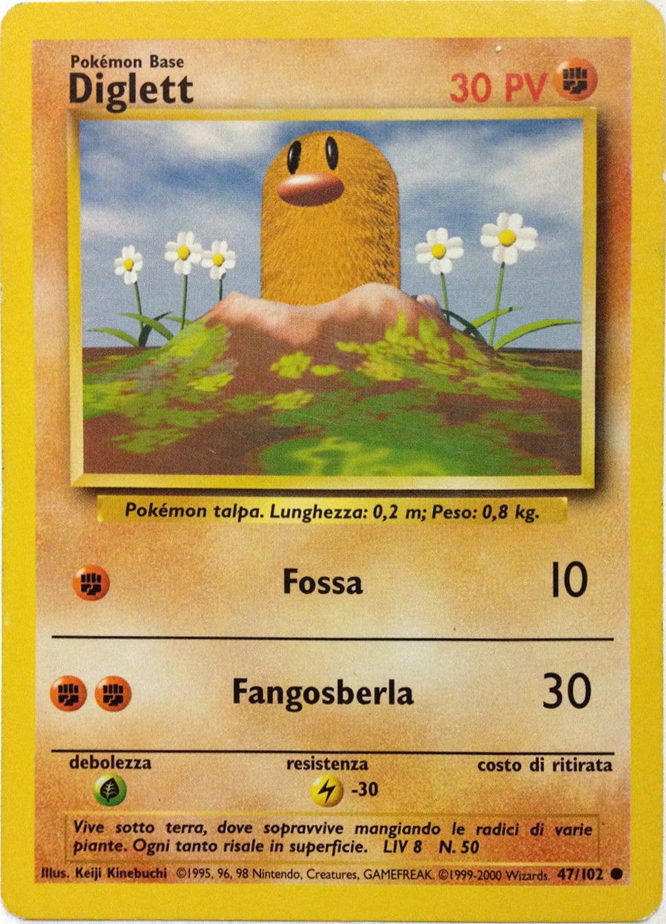 Diglett 047/102 — Base Set (Italian Pokémon TCG card)
