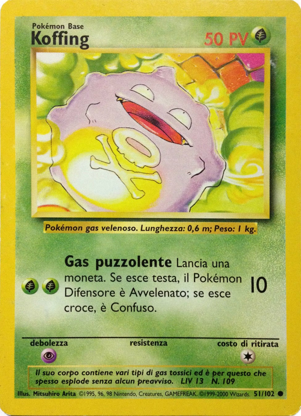 Koffing 051/102 — Base Set (Italian Pokémon TCG card)
