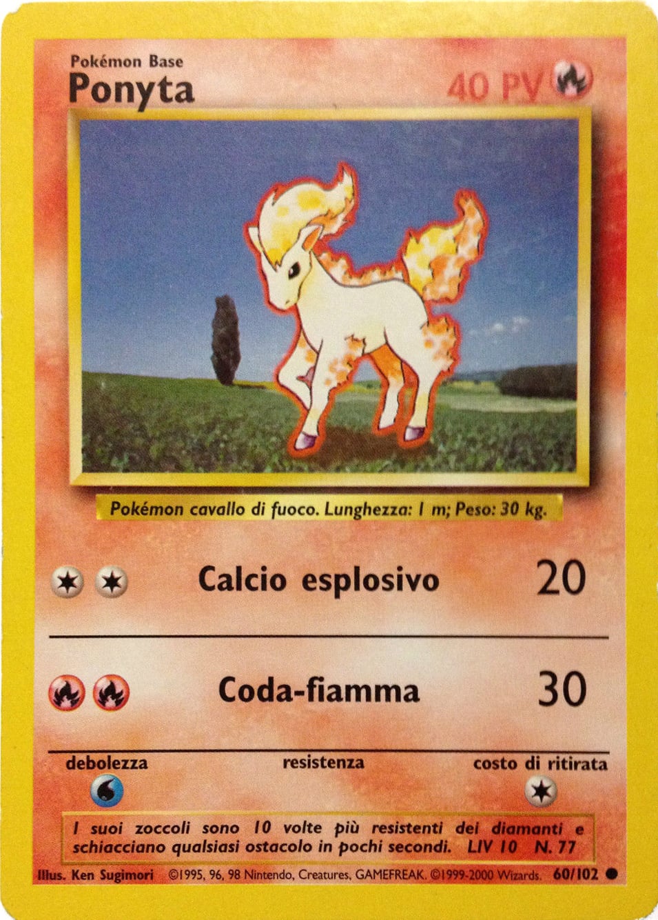 Ponyta 060/102 — Base Set (Italian Pokémon TCG card)
