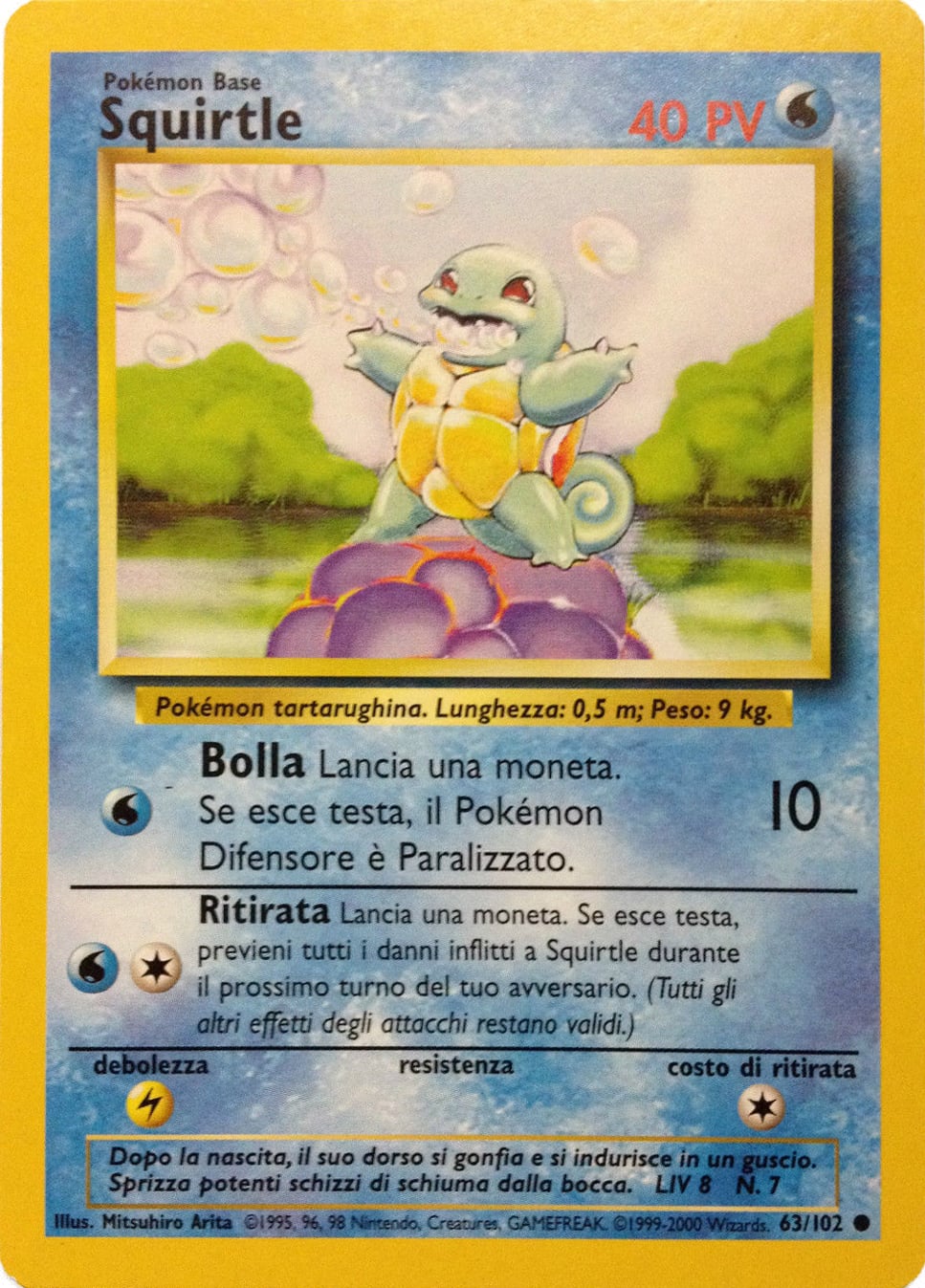Squirtle 063/102 — Base Set (Italian Pokémon TCG card)