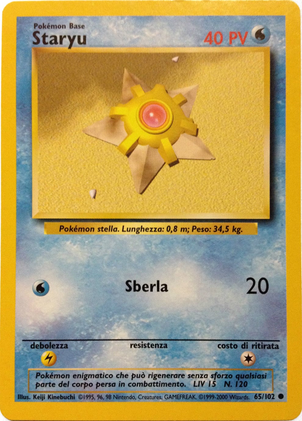 Staryu 065/102 — Base Set (Italian Pokémon TCG card)