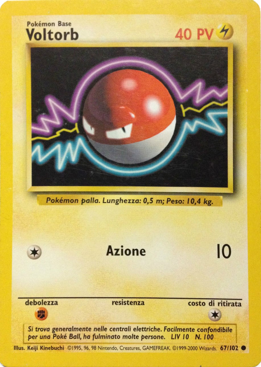 Voltorb 067/102 — Base Set (Italian Pokémon TCG card)