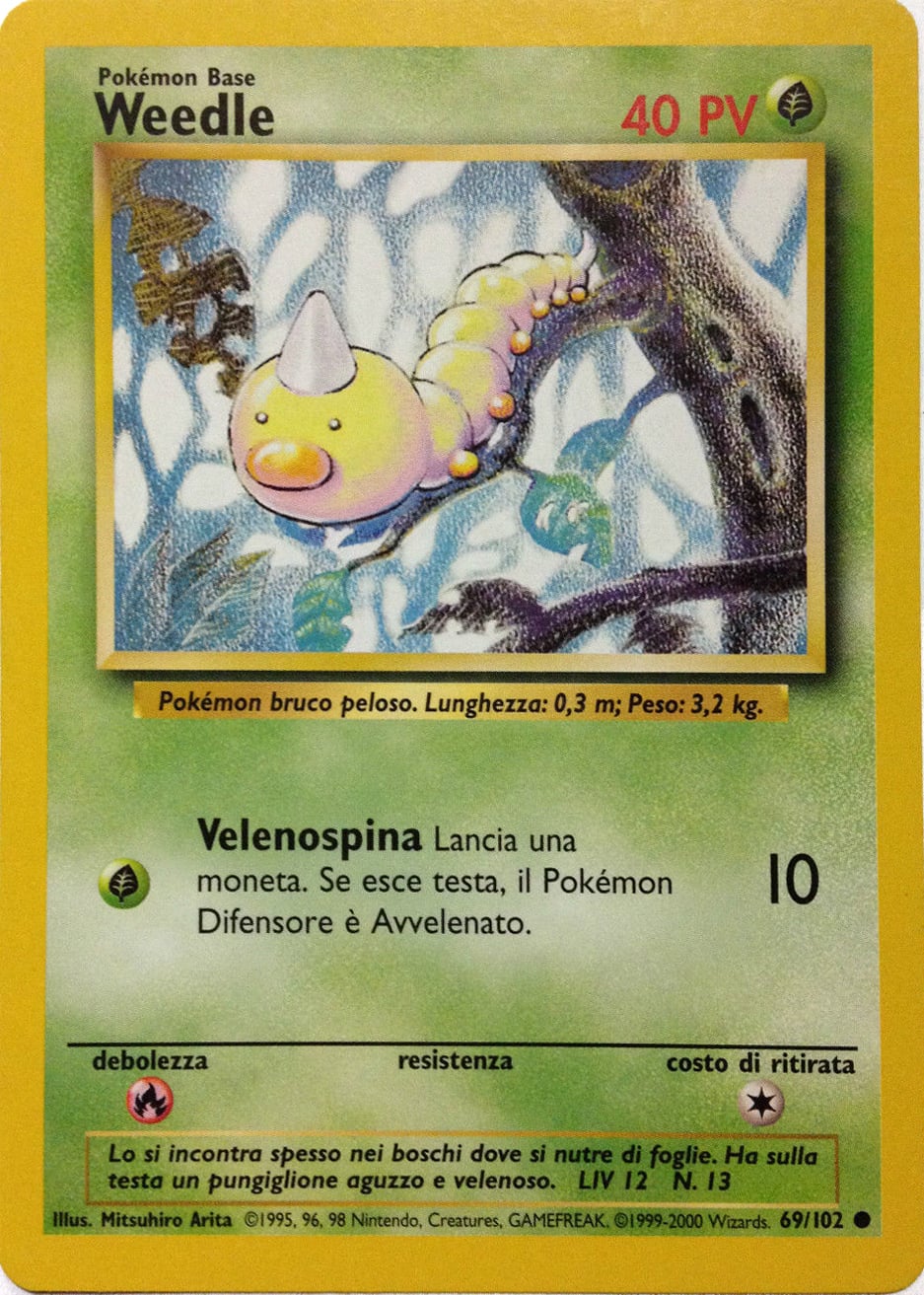 Weedle 069/102 — Base Set (Italian Pokémon TCG card)