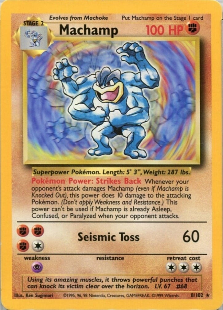 Machamp 008/102 — Base Set (Italian Pokémon TCG card)