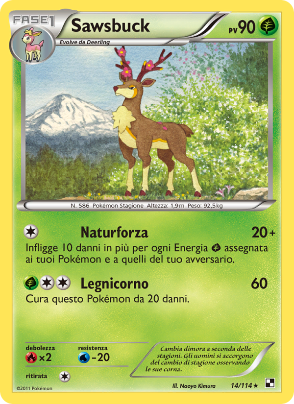 Sawsbuck 014/115 — Black & White (Italian Pokémon TCG card)