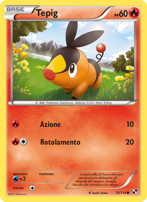 Tepig 015/115 — Black & White (Italian Pokémon TCG card)