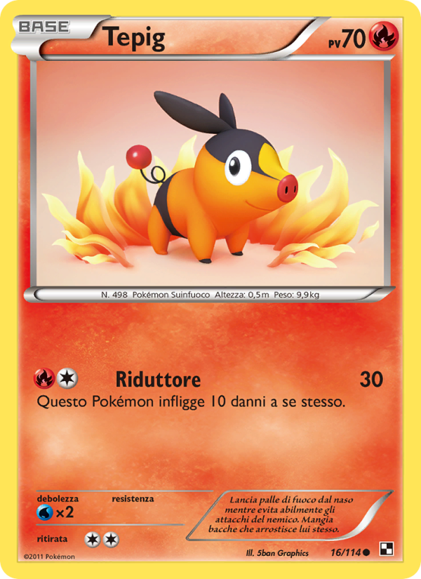 Tepig 016/115 — Black & White (Italian Pokémon TCG card)