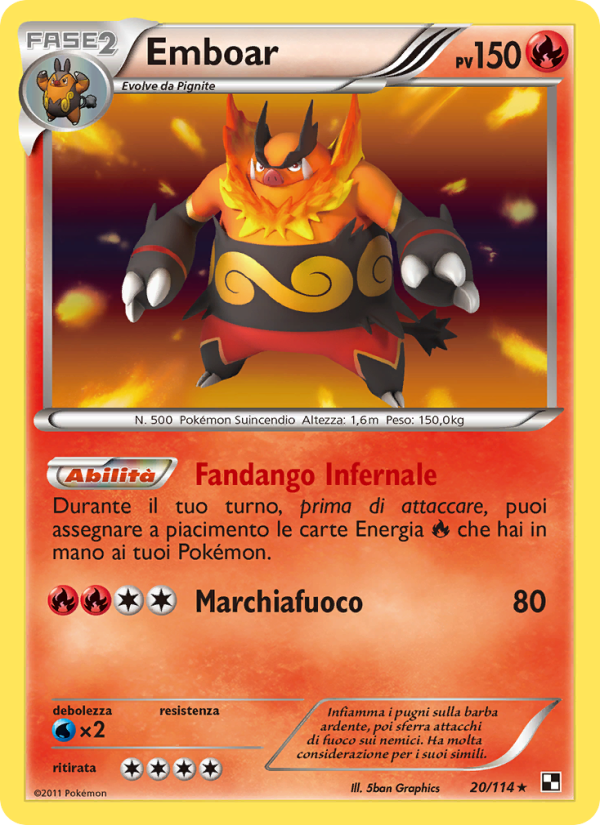 Emboar 020/115 — Black & White (Italian Pokémon TCG card)