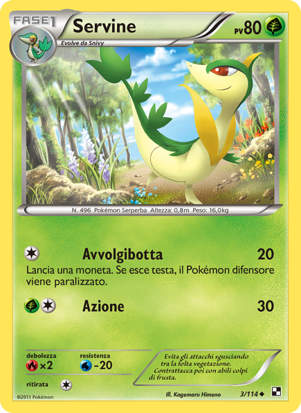 Servine 003/115 — Black & White (Italian Pokémon TCG card)