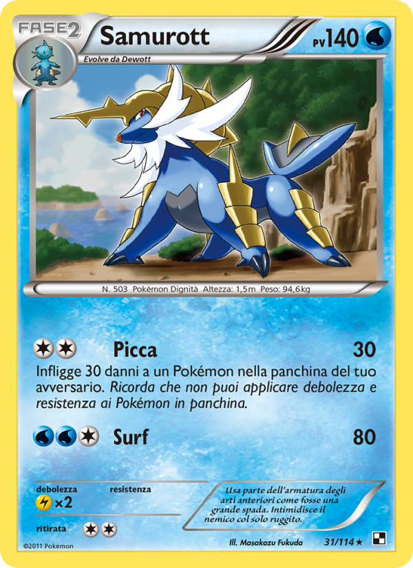 Samurott 031/115 — Black & White (Italian Pokémon TCG card)
