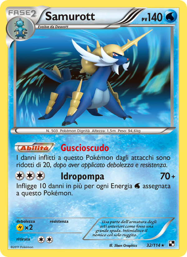 Samurott 032/115 — Black & White (Italian Pokémon TCG card)