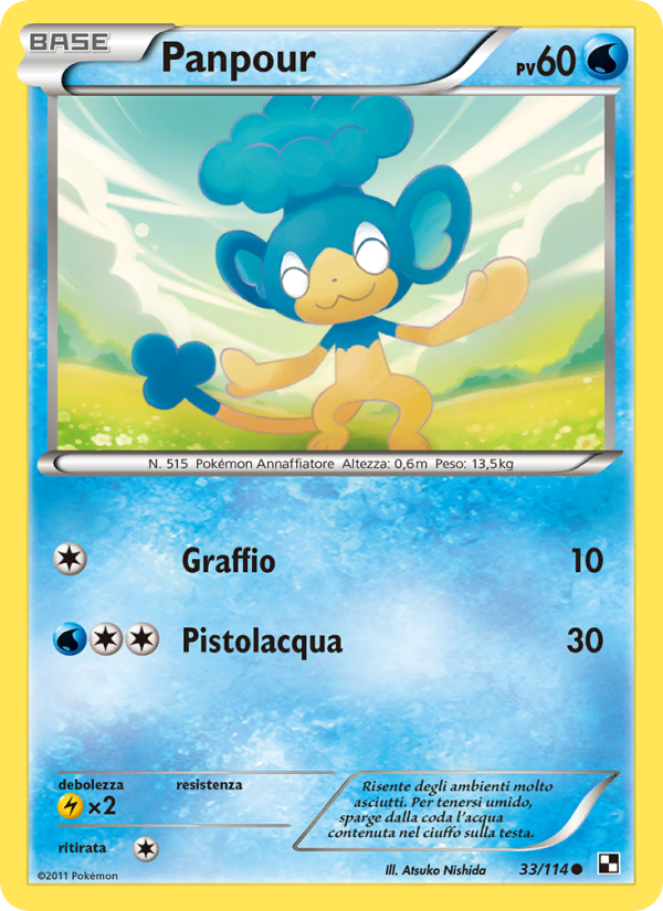 Panpour 033/115 — Black & White (Italian Pokémon TCG card)