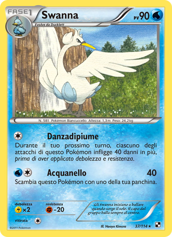 Swanna 037/115 — Black & White (Italian Pokémon TCG card)