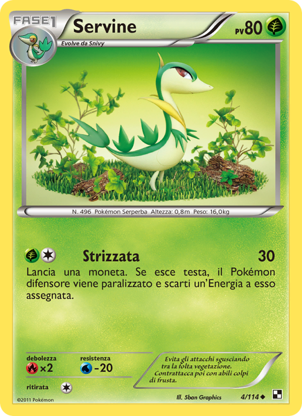 Servine 004/115 — Black & White (Italian Pokémon TCG card)