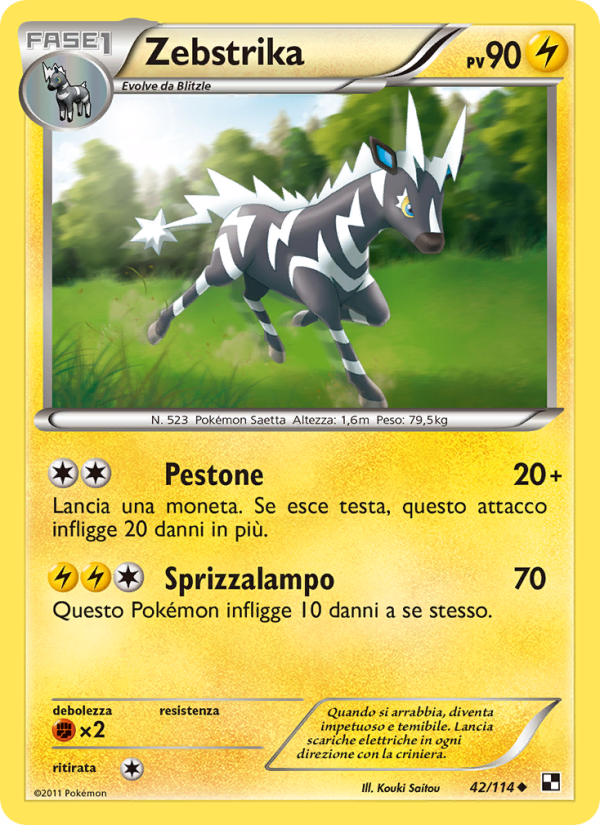 Zebstrika 042/115 — Black & White (Italian Pokémon TCG card)