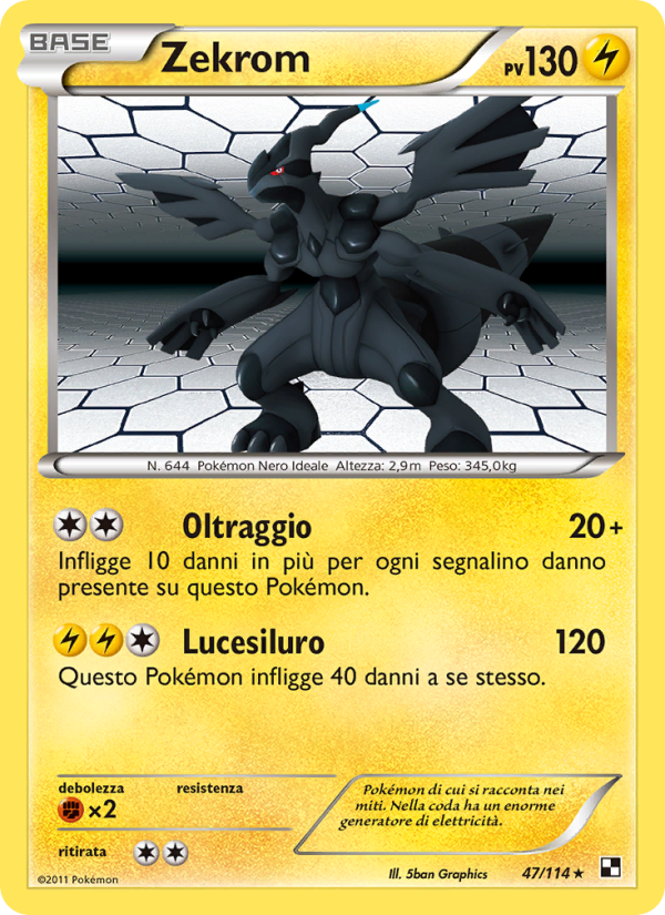 Zekrom 047/115 — Black & White (Italian Pokémon TCG card)