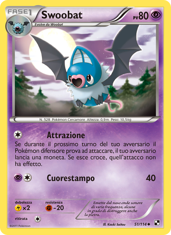 Swoobat 051/115 — Black & White (Italian Pokémon TCG card)