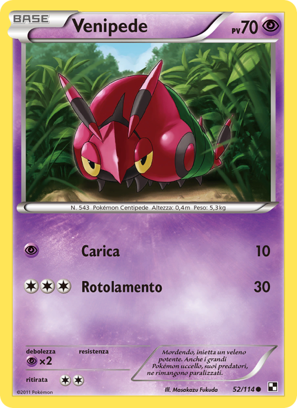 Venipede 052/115 — Black & White (Italian Pokémon TCG card)