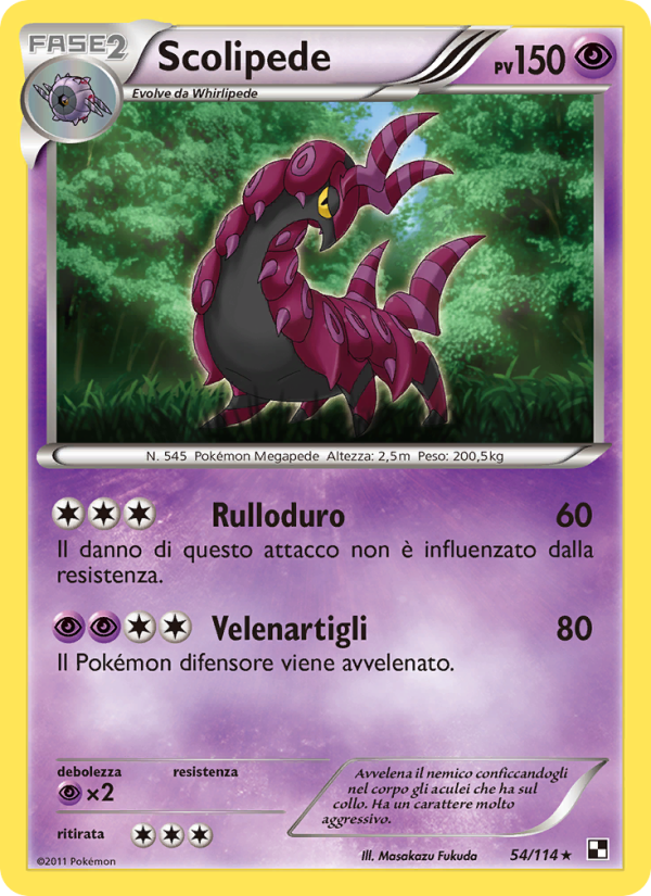 Scolipede 054/115 — Black & White (Italian Pokémon TCG card)