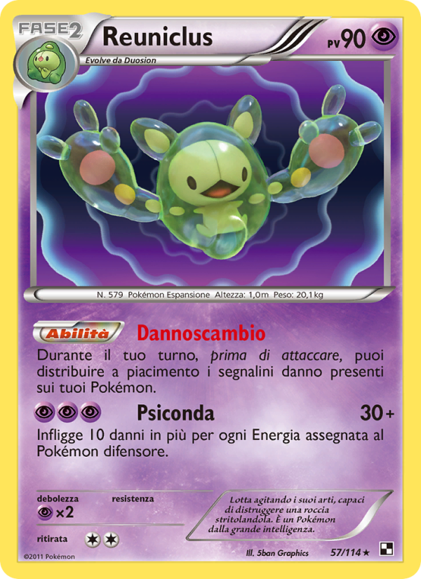 Reuniclus 057/115 — Black & White (Italian Pokémon TCG card)