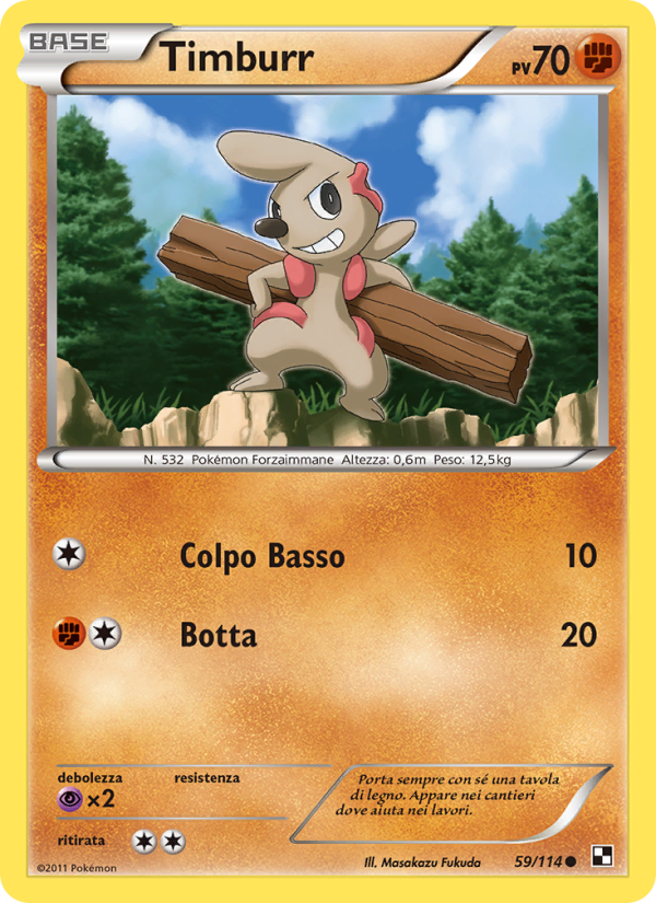 Timburr 059/115 — Black & White (Italian Pokémon TCG card)