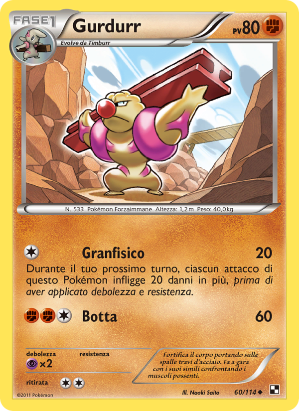 Gurdurr 060/115 — Black & White (Italian Pokémon TCG card)