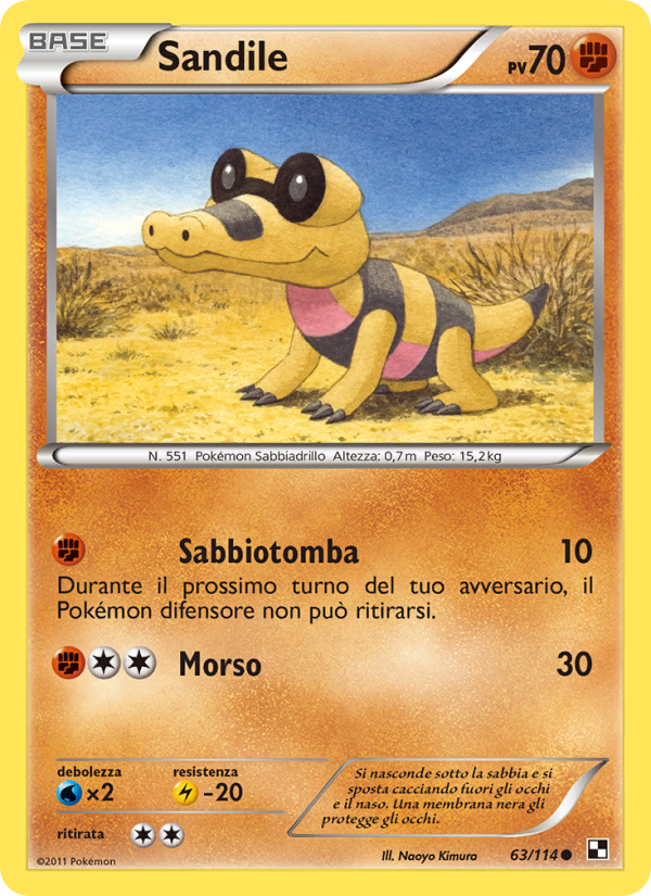 Sandile 063/115 — Black & White (Italian Pokémon TCG card)