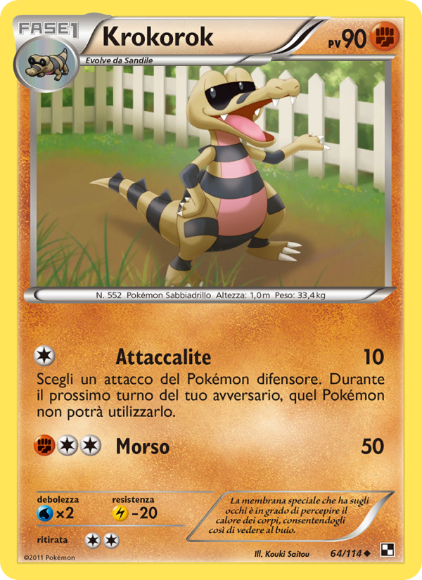 Krokorok 064/115 — Black & White (Italian Pokémon TCG card)