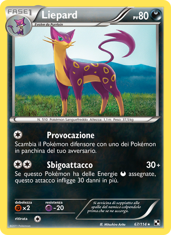 Liepard 067/115 — Black & White (Italian Pokémon TCG card)