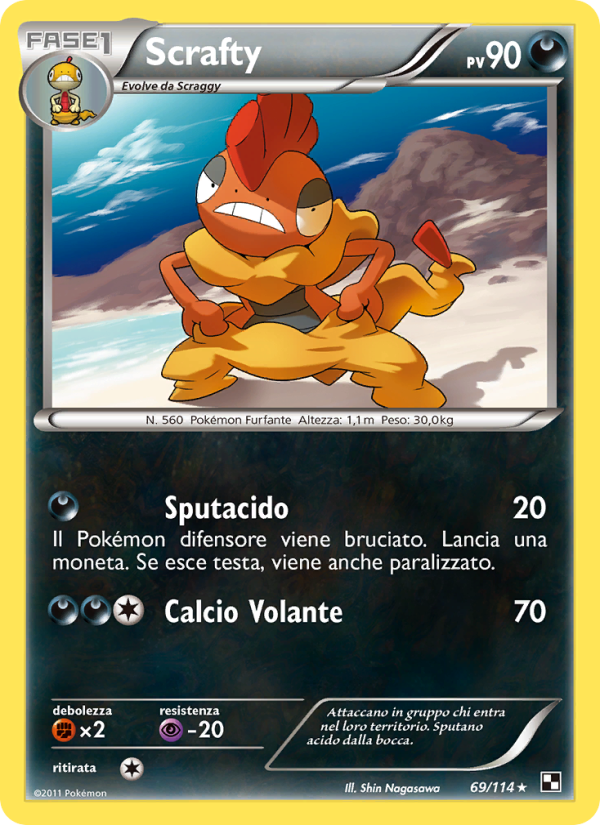 Scrafty 069/115 — Black & White (Italian Pokémon TCG card)