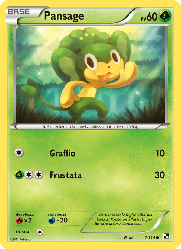 Pansage 007/115 — Black & White (Italian Pokémon TCG card)