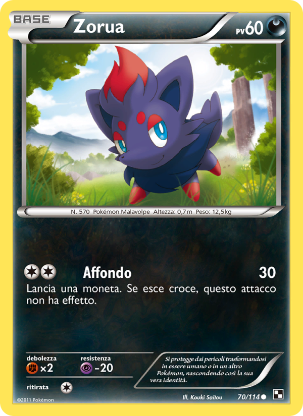 Zorua 070/115 — Black & White (Italian Pokémon TCG card)