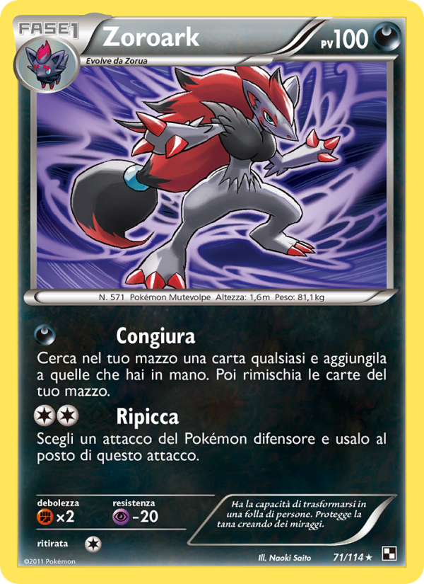 Zoroark 071/115 — Black & White (Italian Pokémon TCG card)