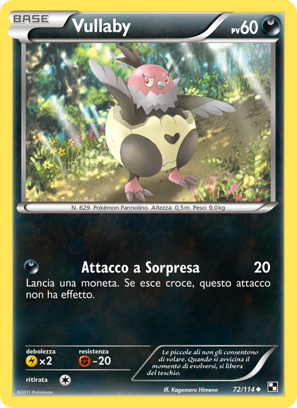 Vullaby 072/115 — Black & White (Italian Pokémon TCG card)