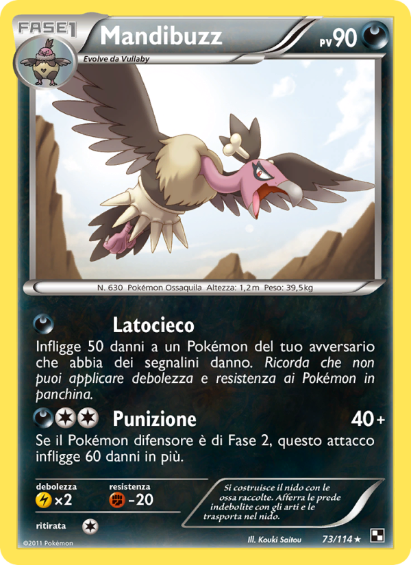 Mandibuzz 073/115 — Black & White (Italian Pokémon TCG card)