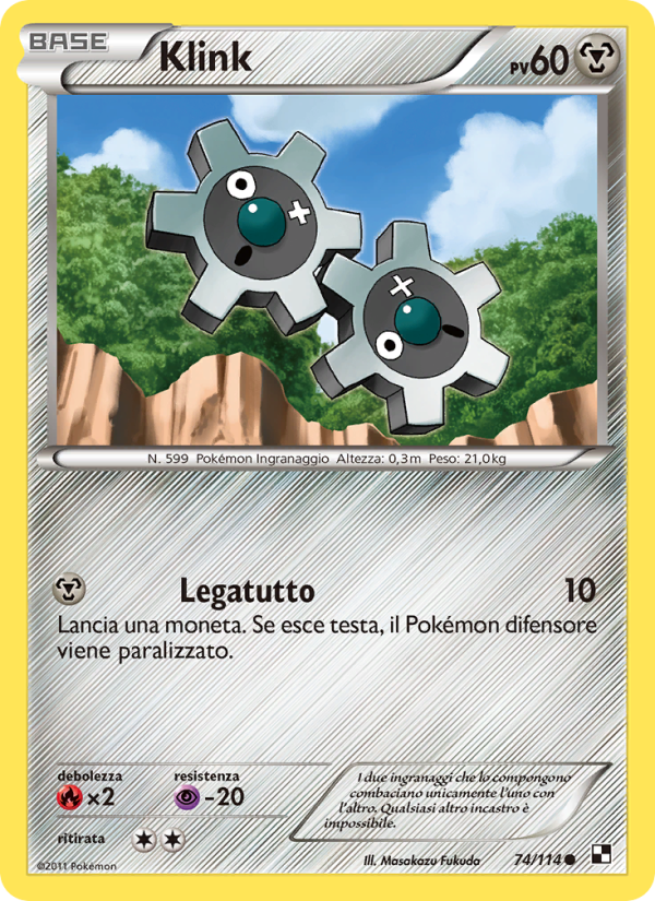 Klink 074/115 — Black & White (Italian Pokémon TCG card)