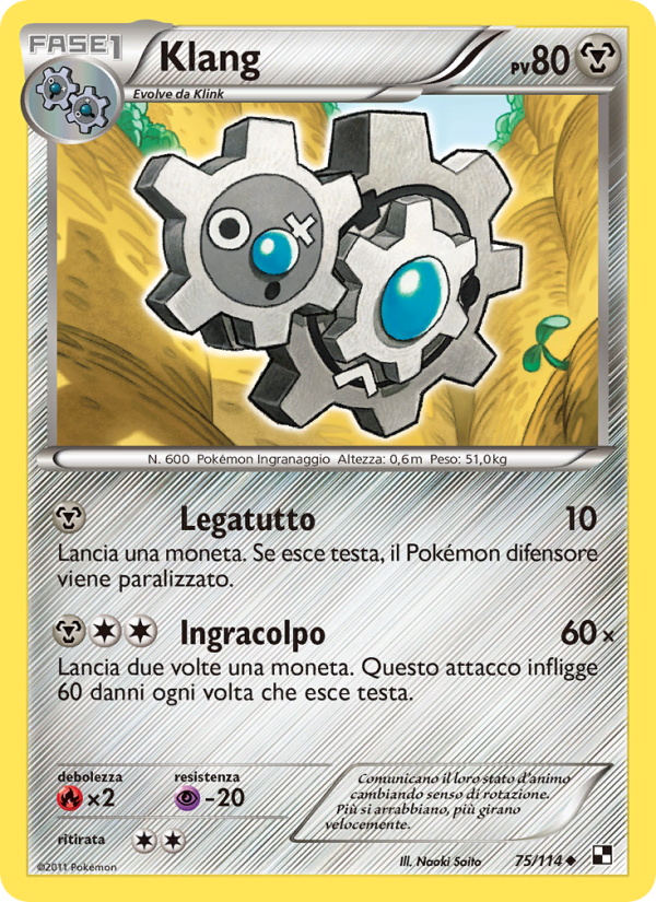 Klang 075/115 — Black & White (Italian Pokémon TCG card)