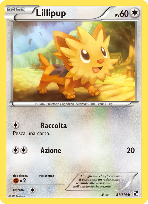 Lillipup 081/115 — Black & White (Italian Pokémon TCG card)