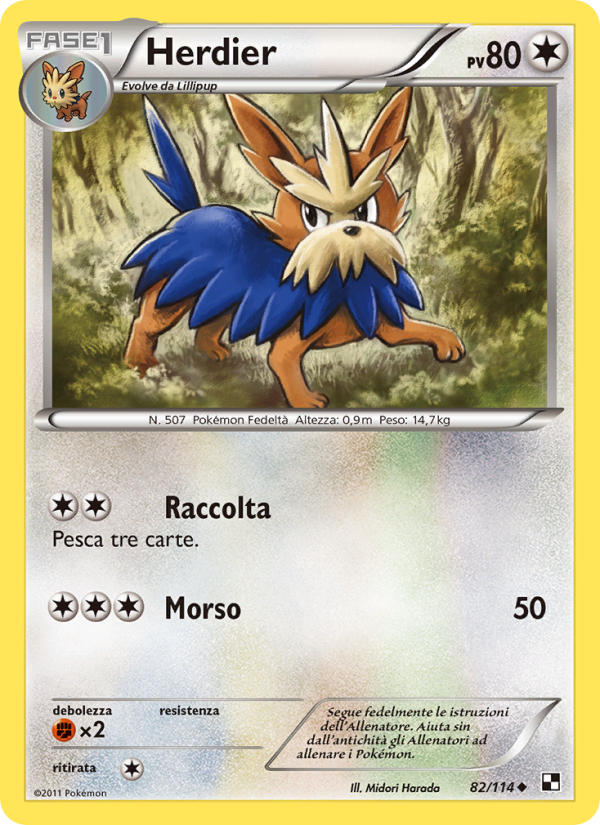 Herdier 082/115 — Black & White (Italian Pokémon TCG card)
