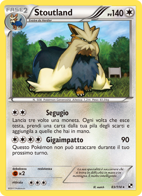Stoutland 083/115 — Black & White (Italian Pokémon TCG card)