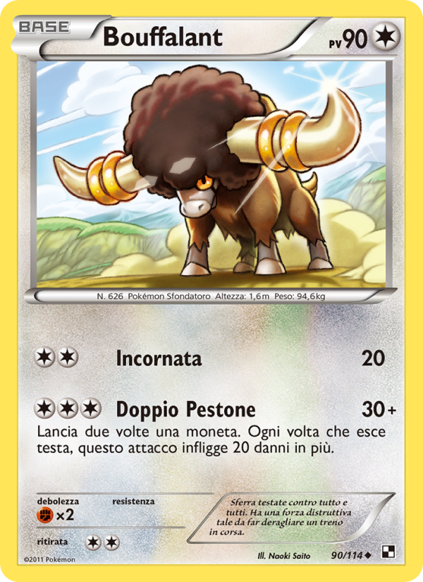 Bouffalant 090/115 — Black & White (Italian Pokémon TCG card)