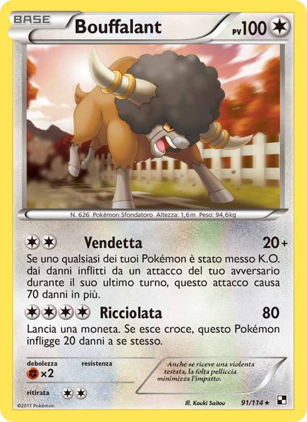 Bouffalant 091/115 — Black & White (Italian Pokémon TCG card)