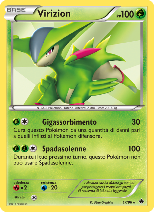 Virizion 017/98 — Emerging Powers (Italian Pokémon TCG card)